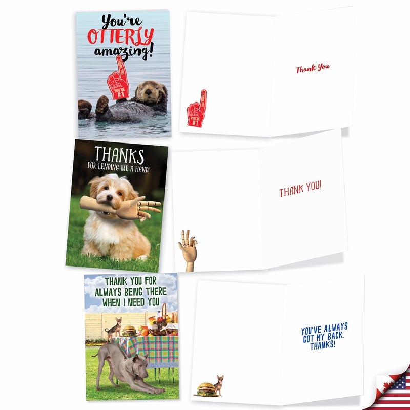 NobleWorks, Many Thanks - 10 Assorted Thank You Cards with Envelopes - Bulk Gratitude Card Bundle, Boxed Set AC3250TYG-B1x10 - Image 5